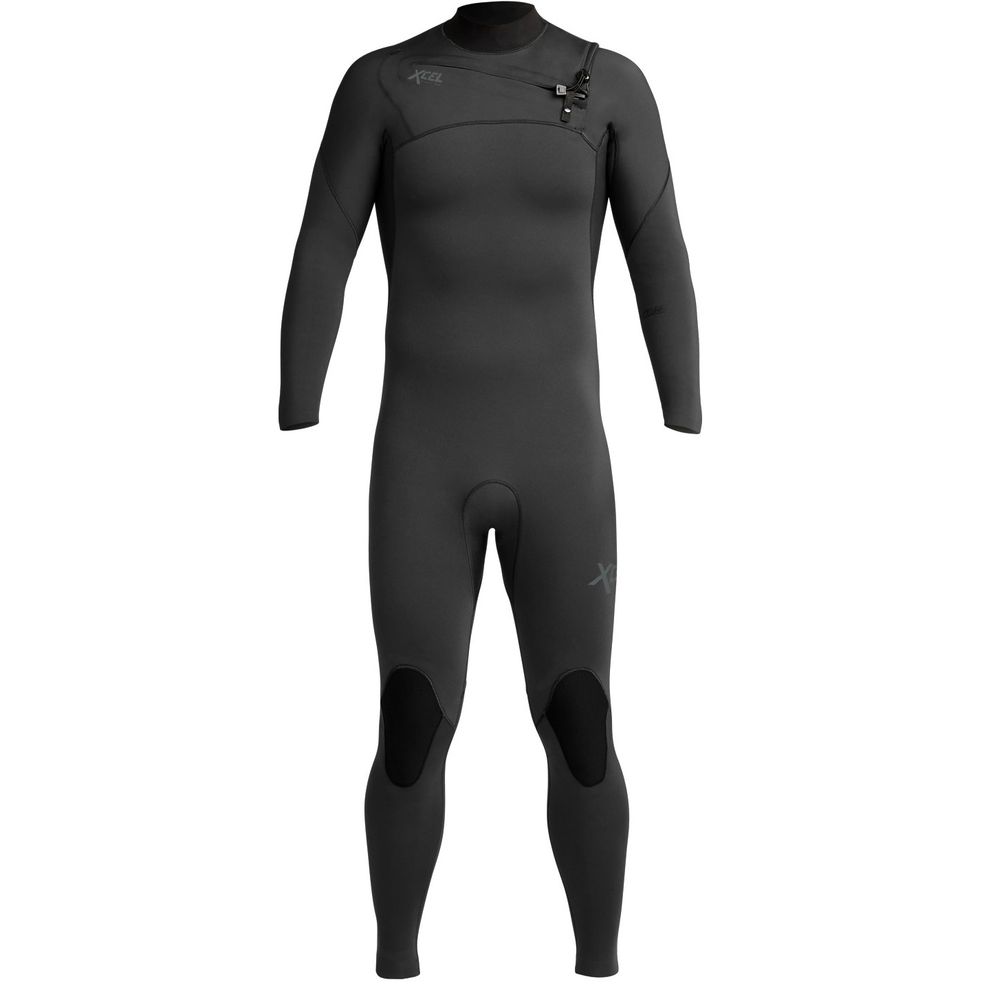 2024 Xcel Mens Comp 3/2mm Chest Zip Våddragt MN32ZXC0 - Black